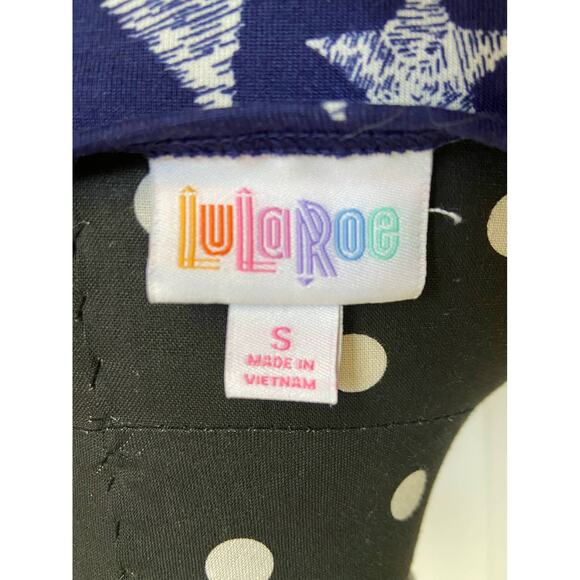 LuLaRoe Womens Top Size Small Irma Blue White Stars Patriotic Altered Tunic NEW - Picture 5 of 5